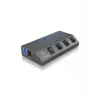 ICY BOX IB-HUB1405 USB 3.2 Gen 1 (3.1 Gen 1) Type-B 5000 Mbit/s ανθρακί