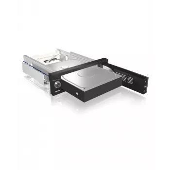 ICY BOX IB-168SK-B αποσπώμενη θήκη χωρίς δίσκο μεταφοράς για σκληρό δίσκο SATA 3,5″ σε θέση 5,25″ (13,3 cm), με κλειδαριά, μαύρη