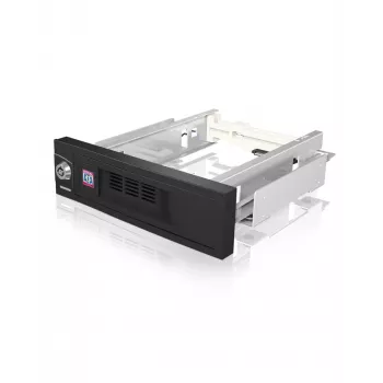 ICY BOX IB-168SK-B αποσπώμενη θήκη χωρίς δίσκο μεταφοράς για σκληρό δίσκο SATA 3,5″ σε θέση 5,25″ (13,3 cm), με κλειδαριά, μαύρη