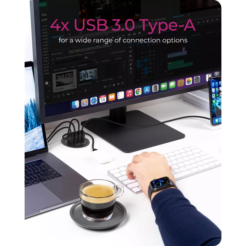 ICY BOX IB-HUB1403 USB 3.2 Gen 1 (3.1 Gen 1) Type-A 5000 Mbit/s μαύρο