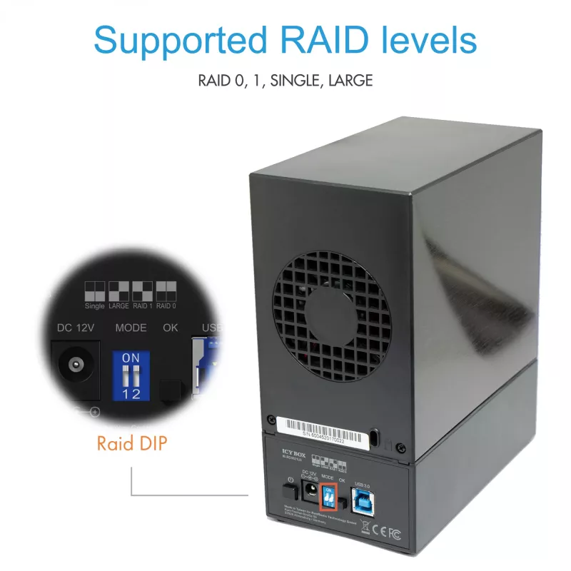 ICY BOX IB-RD3621U3 Θήκη HDD/SSD μαύρη 3,5 inch