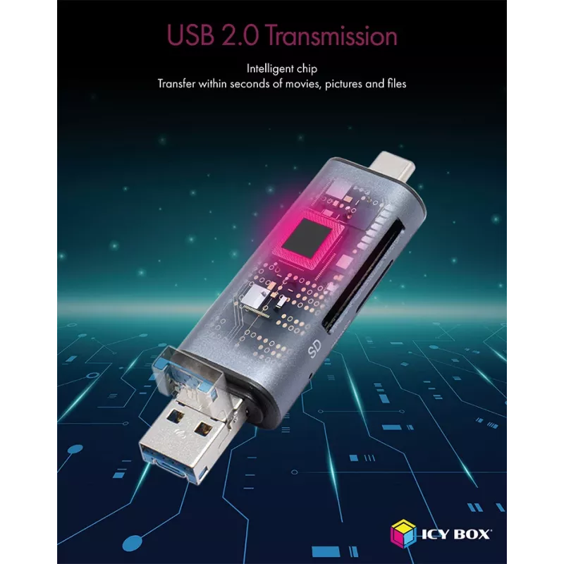 ICY BOX IB-CR200-C Αναγνώστης καρτών USB 2.0 μαύρος
