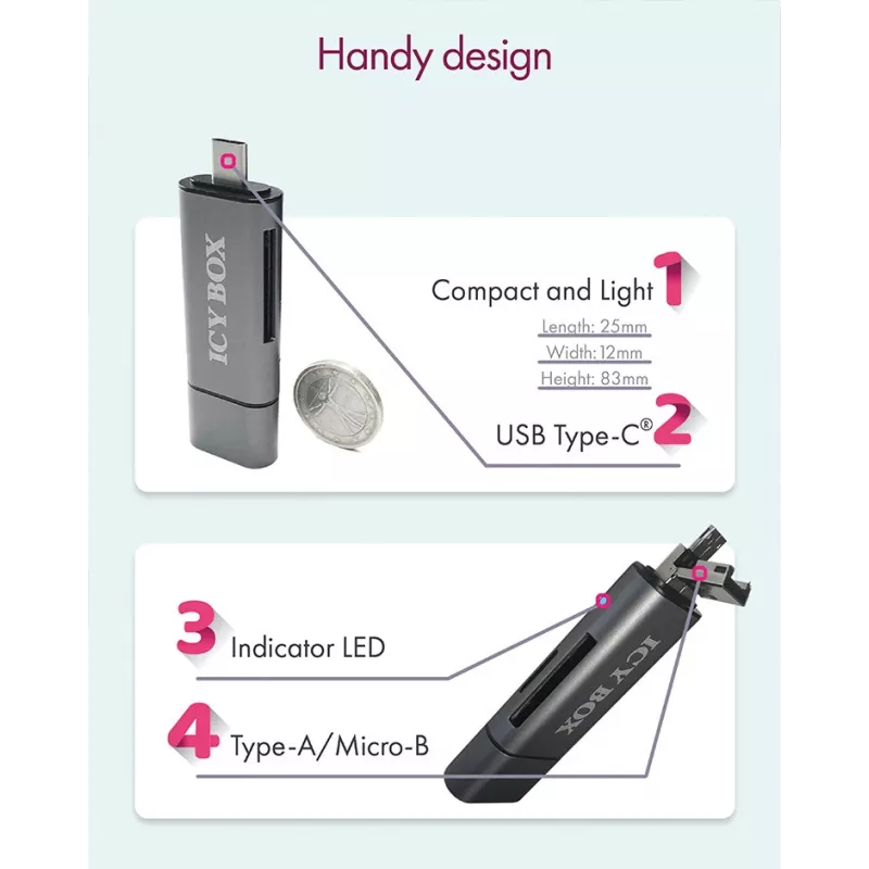 ICY BOX IB-CR200-C Αναγνώστης καρτών USB 2.0 μαύρος