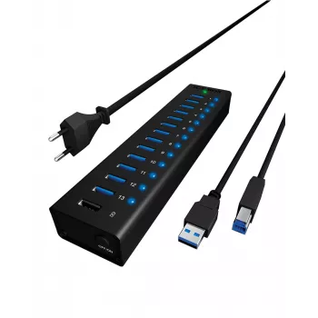 ICY BOX IB-AC6113 USB 3.2 Gen 1 (3.1 Gen 1) Type-B 5000 Mbit/s μαύρο