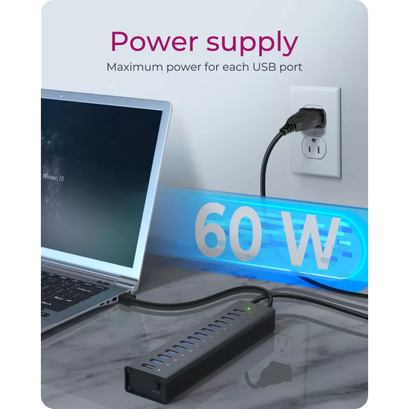 ICY BOX IB-AC6113 USB 3.2 Gen 1 (3.1 Gen 1) Type-B 5000 Mbit/s μαύρο