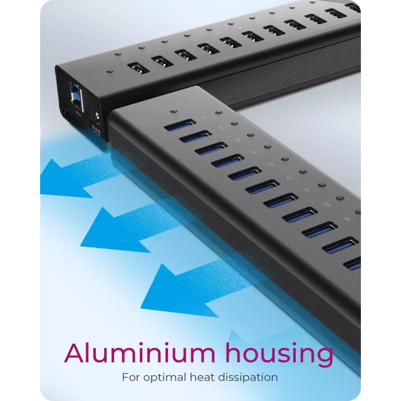 ICY BOX IB-AC6113 USB 3.2 Gen 1 (3.1 Gen 1) Type-B 5000 Mbit/s μαύρο