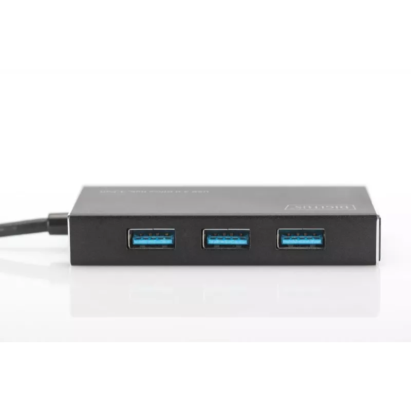 DIGITUS Hub USB 3.0, 4 θέσεων με τροφοδοτικό 5V/2A θήκη αλουμινίου