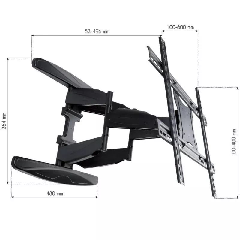 Techly 40-80 Ultra λεπτή Full Motion LCD TV Βάση τοίχου Μαύρο» ICA-PLB 172L