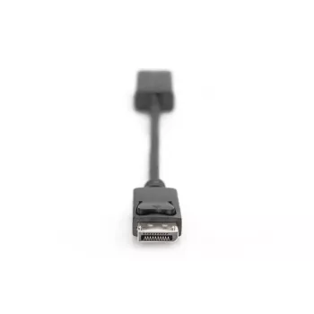 DIGITUS ASSMANN Καλώδιο προσαρμογέα DisplayPort, DP - HDMI Type A M/F, 20 cm με ασφάλιση, HDMI Ver. 2.0, ενεργό, CE, χρυσό, μαύρο