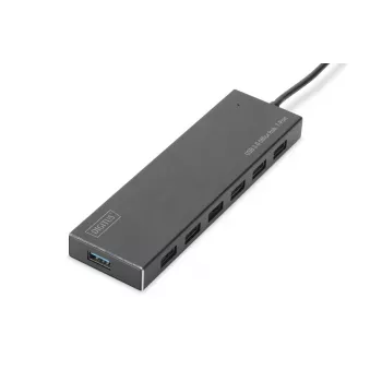 DIGITUS Hub USB 3.0, 7 θυρών με τροφοδοτικό 5V/3,5A, θήκη αλουμινίου