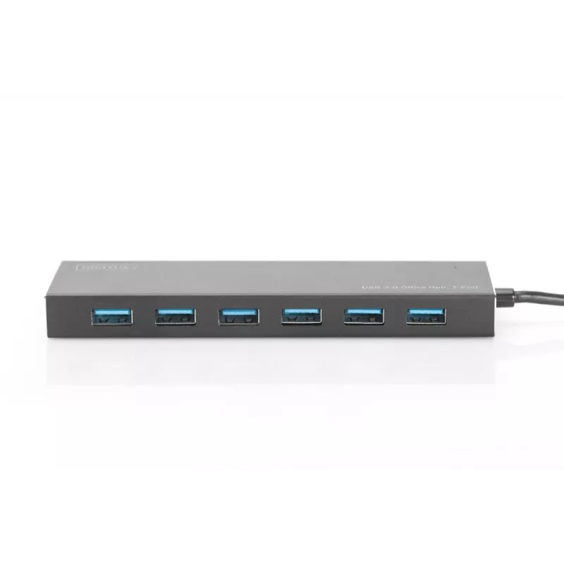 DIGITUS Hub USB 3.0, 7 θυρών με τροφοδοτικό 5V/3,5A, θήκη αλουμινίου