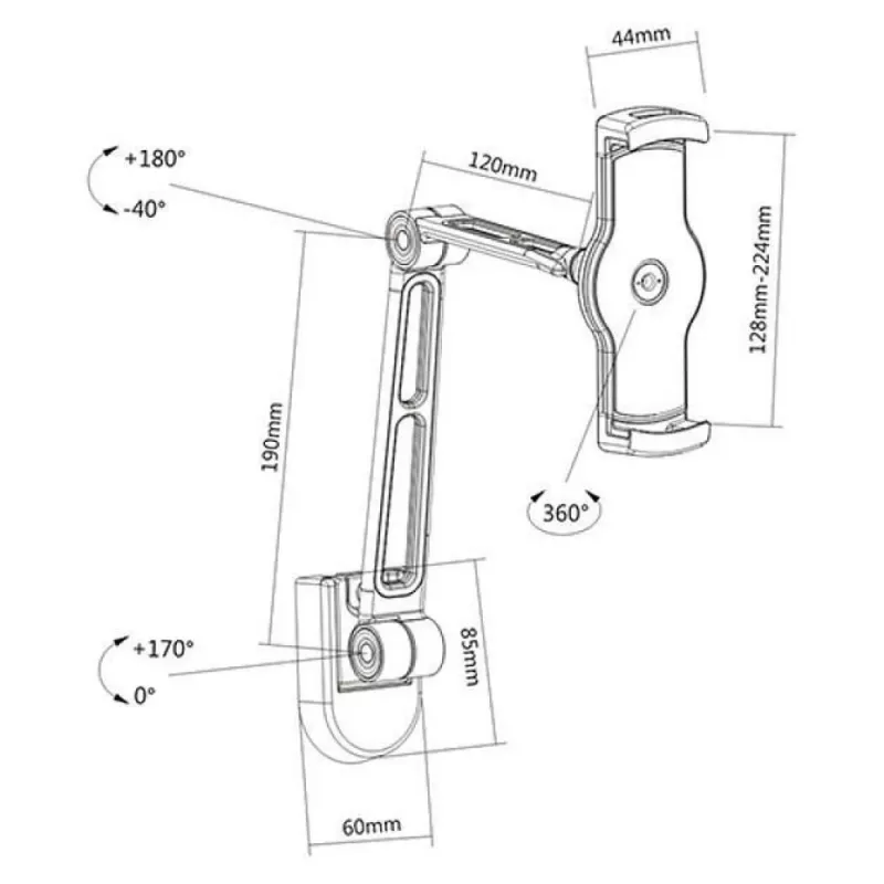 Βάση Techly ICA-TBL 2802 Παθητική βάση Tablet/UMPC Μαύρη
