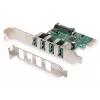 DIGITUS USB 3.0, 4 Port, κάρτα επέκτασης PCI-Express 4 θυρών A/F εξωτερικές, chipset VL805