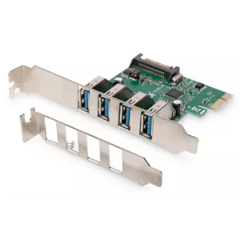 DIGITUS USB 3.0, 4 Port, κάρτα επέκτασης PCI-Express 4 θυρών A/F εξωτερικές, chipset VL805