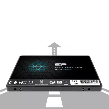 2.5 ίντσες SATA III SSD Silicon Power Ace A55 — 512 GB, 3D TLC, έως 560/530 MB/s, 7 mm, μαύρο