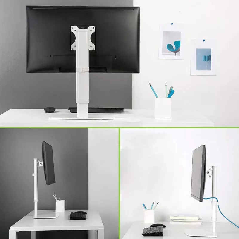 Techly ICA-LCD 260 βάση οθόνης / βάση 68,6 cm (27 ίντσες) γραφείο λευκό