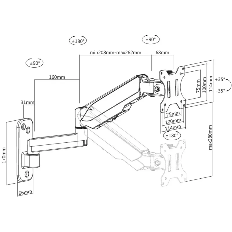 Techly ICA-LCD G112 βάση TV/βάση 81.3 cm (32 ίντσες) μαύρο