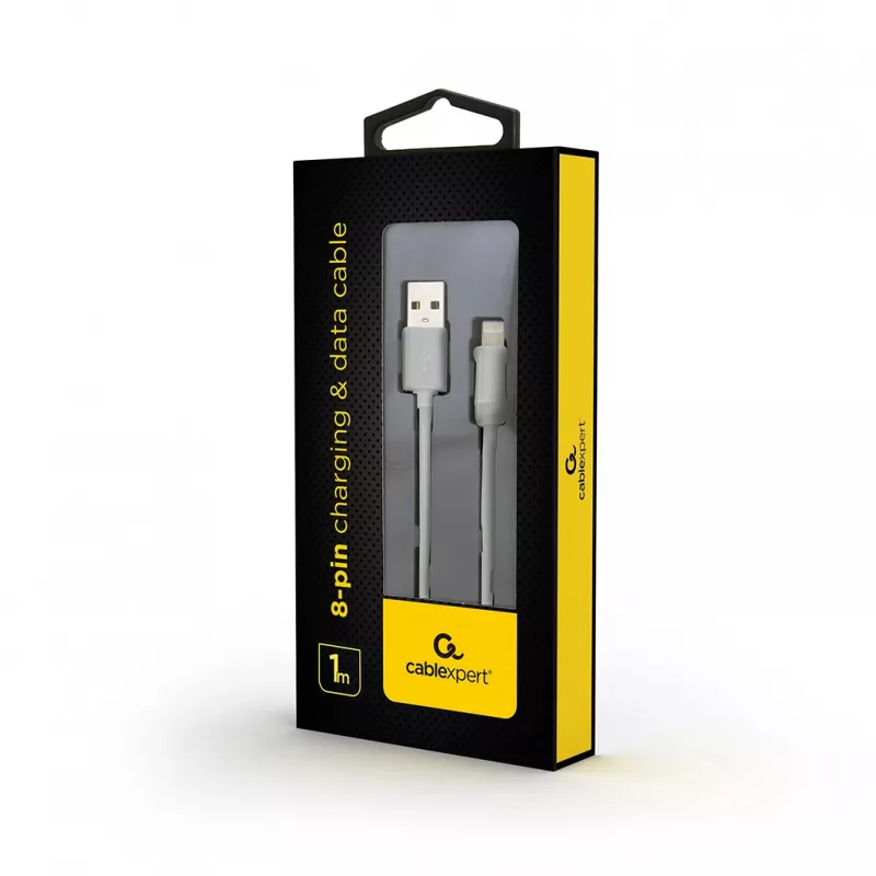 GEMBIRD καλώδιο φόρτισης και δεδομένων USB σε 8-Pin, 1m – λευκό