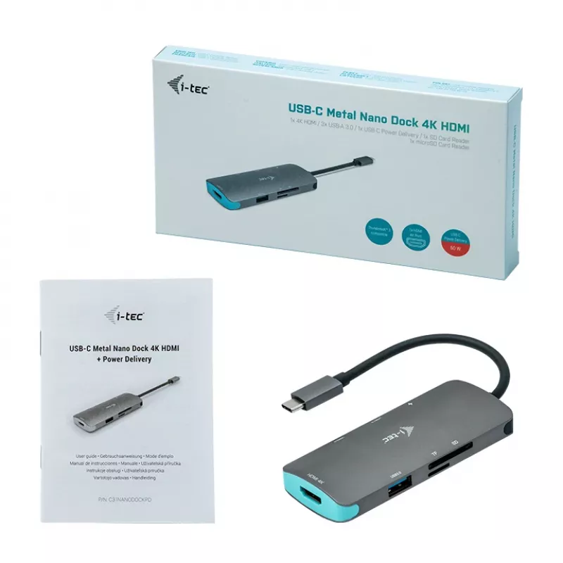 Σταθμός σύνδεσης i-tec Metal USB-C Nano Dock 4K HDMI + Power Delivery 100 W