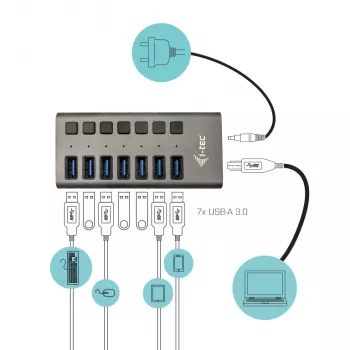 i-tec USB 3.0 Charging HUB 7port + Τροφοδοτικό 36 W