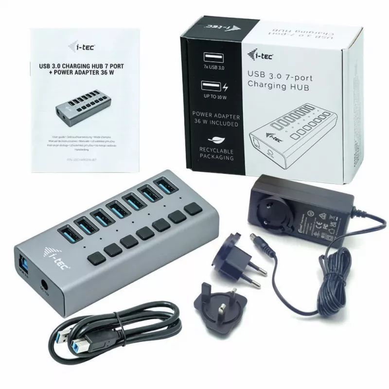 i-tec USB 3.0 Charging HUB 7port + Τροφοδοτικό 36 W