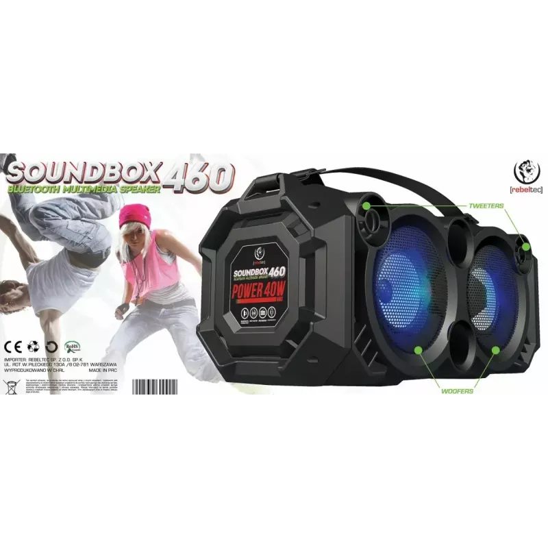Φορητό ηχείο Bluetooth SoundBox 460, Μαύρο