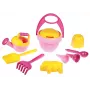 Lena Happy Sand Girls I 10 τεμ., Σετ Παιχνιδιού Άμμου, από 1 έτους, Ροζ, Κίτρινο