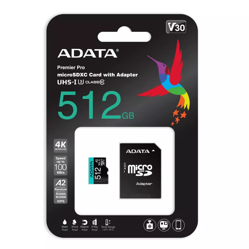 Μνήμη flash ADATA 512GB MicroSDXC Class 10 Premier Pro