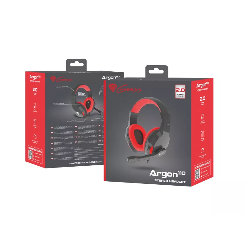 GENESIS Argon 110 ακουστικά ενσύρματα headset head-band gaming μαύρο, κόκκινο