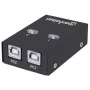 Διακόπτης κοινής χρήσης USB MANHATTAN 162005, USB 2.0 Type-B, 2 θύρες, 480 Mbit/s, καλώδιο 1,5 m, λευκό