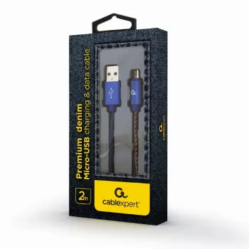 GEMBIRD Premium Jeans (Denim) Καλώδιο Micro-USB με μεταλλικά βύσματα, 2 m, Μπλε