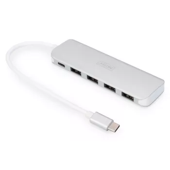 DIGITUS USB-C HUB 4-Port PD 4x USB 3.0, 1x PD Charging, γκρι