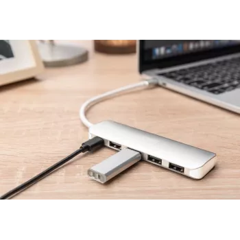 DIGITUS USB-C HUB 4-Port PD 4x USB 3.0, 1x PD Charging, γκρι