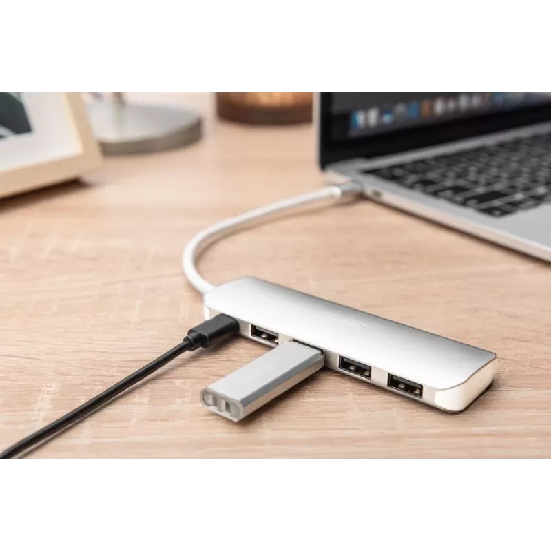 DIGITUS USB-C HUB 4-Port PD 4x USB 3.0, 1x PD Charging, γκρι
