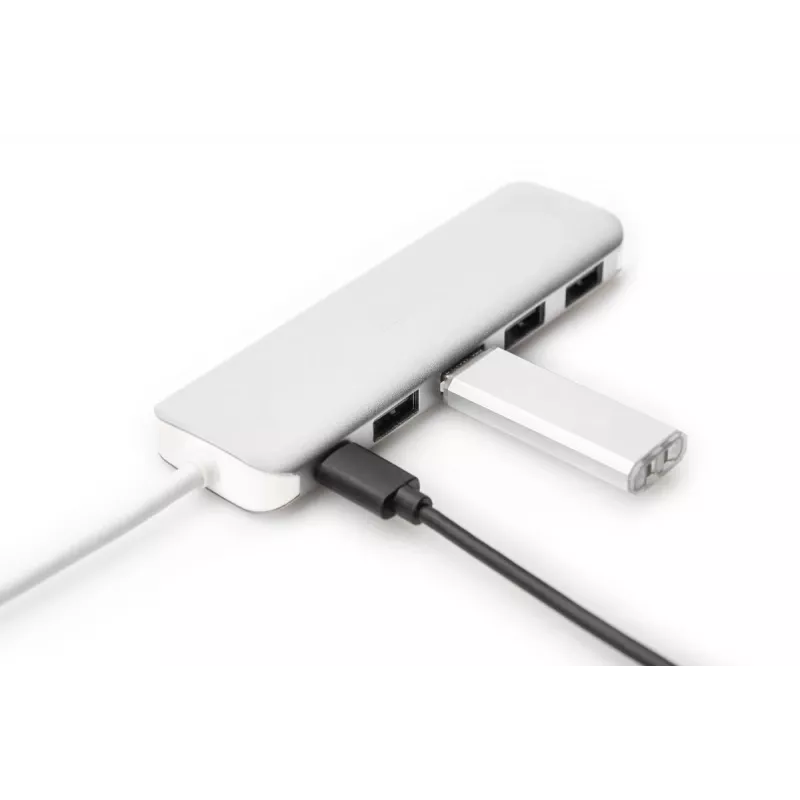 DIGITUS USB-C HUB 4-Port PD 4x USB 3.0, 1x PD Charging, γκρι