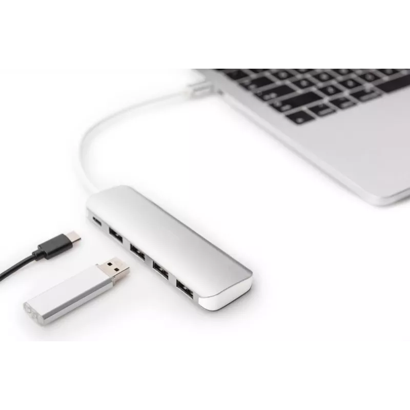 DIGITUS USB-C HUB 4-Port PD 4x USB 3.0, 1x PD Charging, γκρι