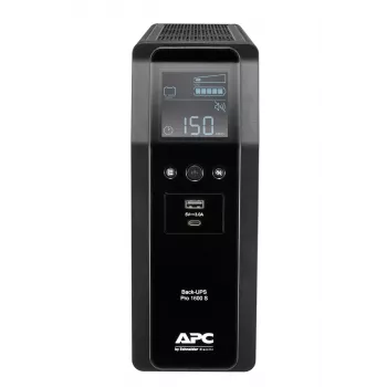 APC Back-UPS Pro, 1600VA/960W, Tower, 230V, 8x πρίζες IEC C13, ημιτονοειδής κυματομορφή, AVR, θύρες USB Type A + C, LCD, μπαταρία αντικαθιστώμενη από τον χρήστη