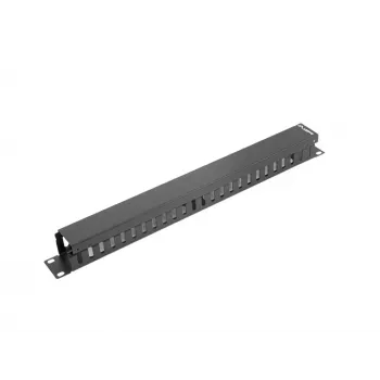 Πάνελ οδήγησης καλωδίων Rack LANBERG AK-1201-B – 1U Μεταλλικό, 19 inch (48,3 cm), βάθος 67,5 mm, μαύρο