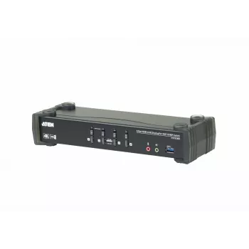 ATEN Διακόπτης KVMP 4-Port USB 3.0 4K DisplayPort MST, 4096 x 2160 Pixel, 4K Ultra HD, 4,89 W, Μαύρο