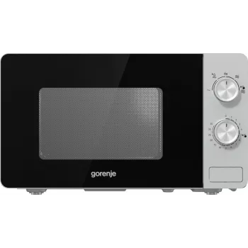 Φούρνος μικροκυμάτων Gorenje MO20E1S — 20 l, 800 W, περιστροφικός διακόπτης, δίσκος 270 mm, ανοξείδωτο χάλυβα/μαύρο