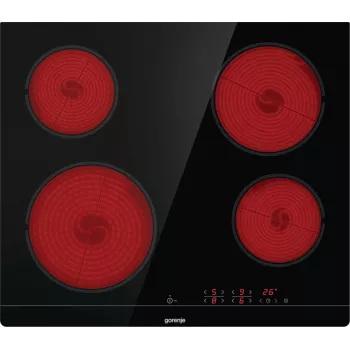 Εντοιχιζόμενη κεραμική εστία Gorenje ECT641BSC, 60 cm, 4 ζώνες, χειρισμός αφής, μαύρο