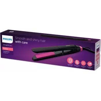 Βούρτσα ισιώματος Philips StraightCare Essential ThermoProtect BHS375/00 — κεραμικές πλάκες 28 mm, 2 βαθμίδες θερμότητας, έως 220°C