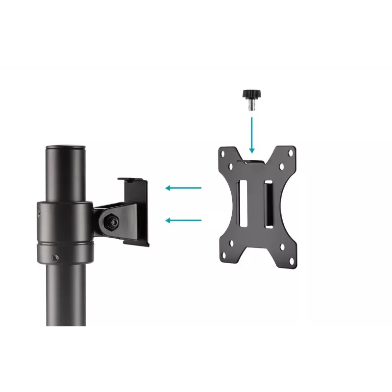 DIGITUS Universal Single Monitor Pole Mount 17-32in 8 Kg (max.) Μαύρο