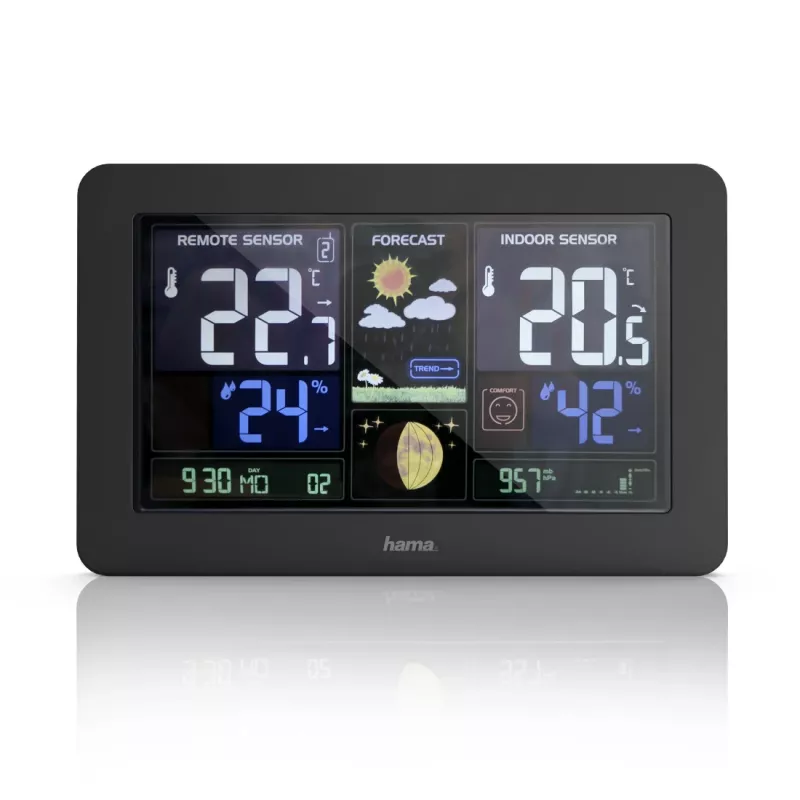 Μετεωρολογικός σταθμός με μπαταρία Hama Premium Black 00186380