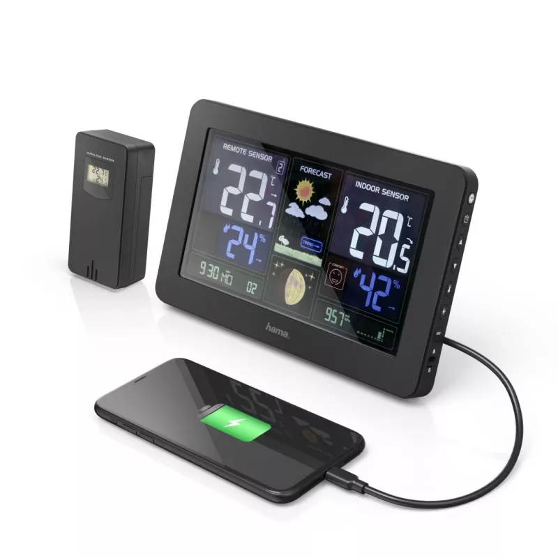Μετεωρολογικός σταθμός με μπαταρία Hama Premium Black 00186380
