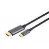 Προσαρμογέας DIGITUS USB-C - HDMI, 2m 4K/30Hz, μαύρο, μεταλλικό κουτί