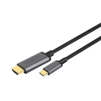 Προσαρμογέας DIGITUS USB-C - HDMI, 2m 4K/30Hz, μαύρο, μεταλλικό κουτί