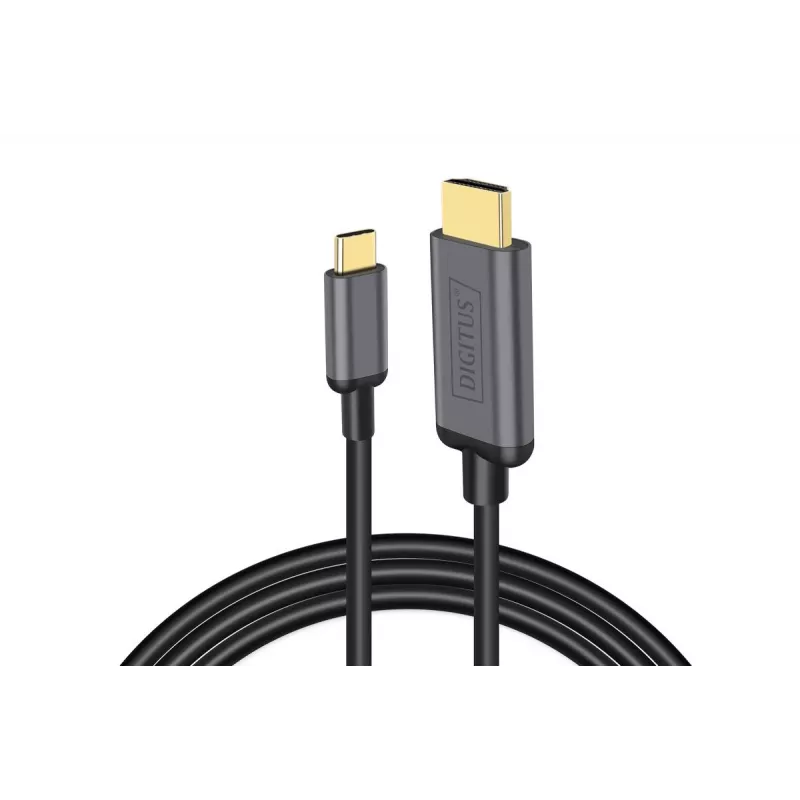 DIGITUS καλώδιο προσαρμογέα USB-C σε HDMI, 4K/30 Hz, 1,8 m, μαύρο