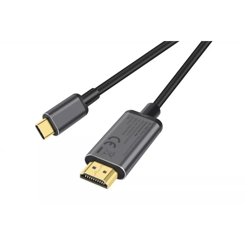 DIGITUS καλώδιο προσαρμογέα USB-C σε HDMI, 4K/30 Hz, 1,8 m, μαύρο