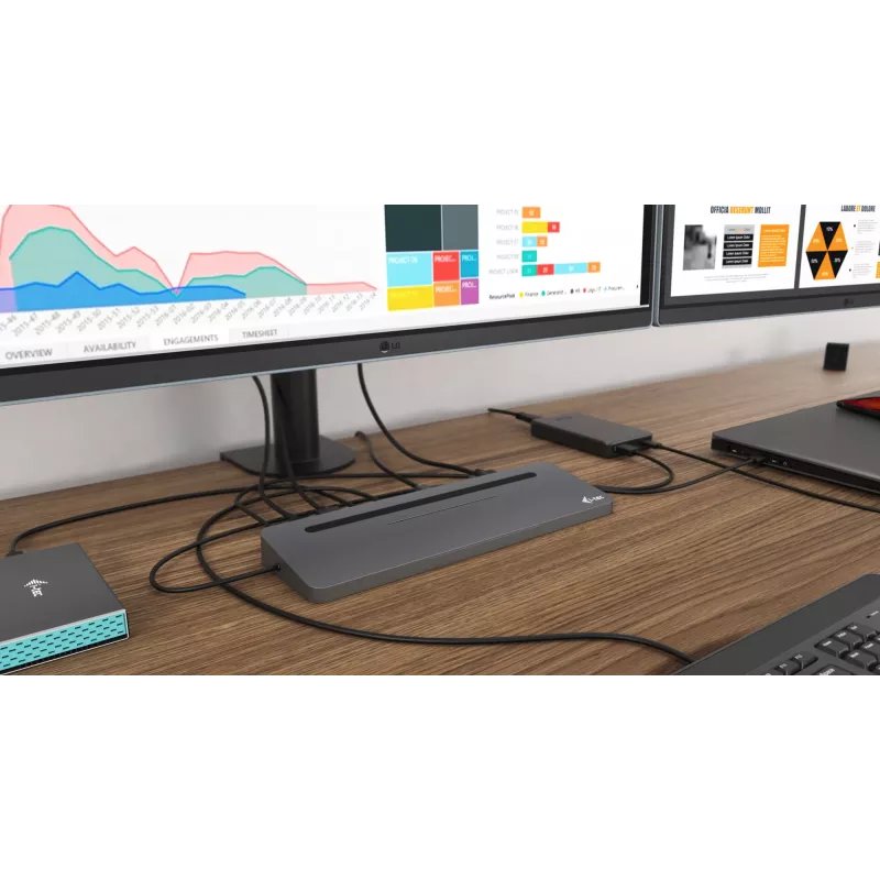 i-tec Μεταλλικό USB-C Εργονομικό 4K 3x Display Docking Station + Power Delivery 85 W